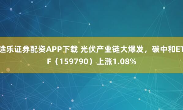 途乐证券配资APP下载 光伏产业链大爆发，碳中和ETF（159790）上涨1.08%