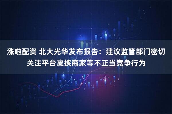 涨啦配资 北大光华发布报告：建议监管部门密切关注平台裹挟商家等不正当竞争行为